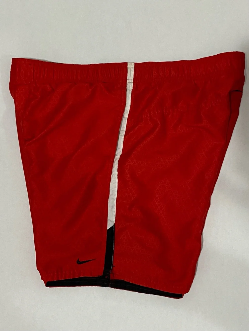 Nike Mens Shorts Red  with White Stripe and Black Trim / NiKe Mens Swimwear